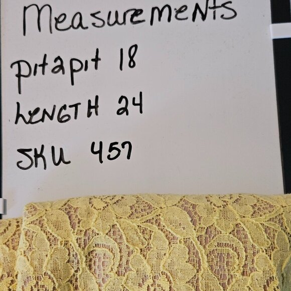 Ann Taylor Tank Top SMALL Lace Sleeveless Lined Shirt Yellow Scoop Neck  NWT - Picture 8 of 8